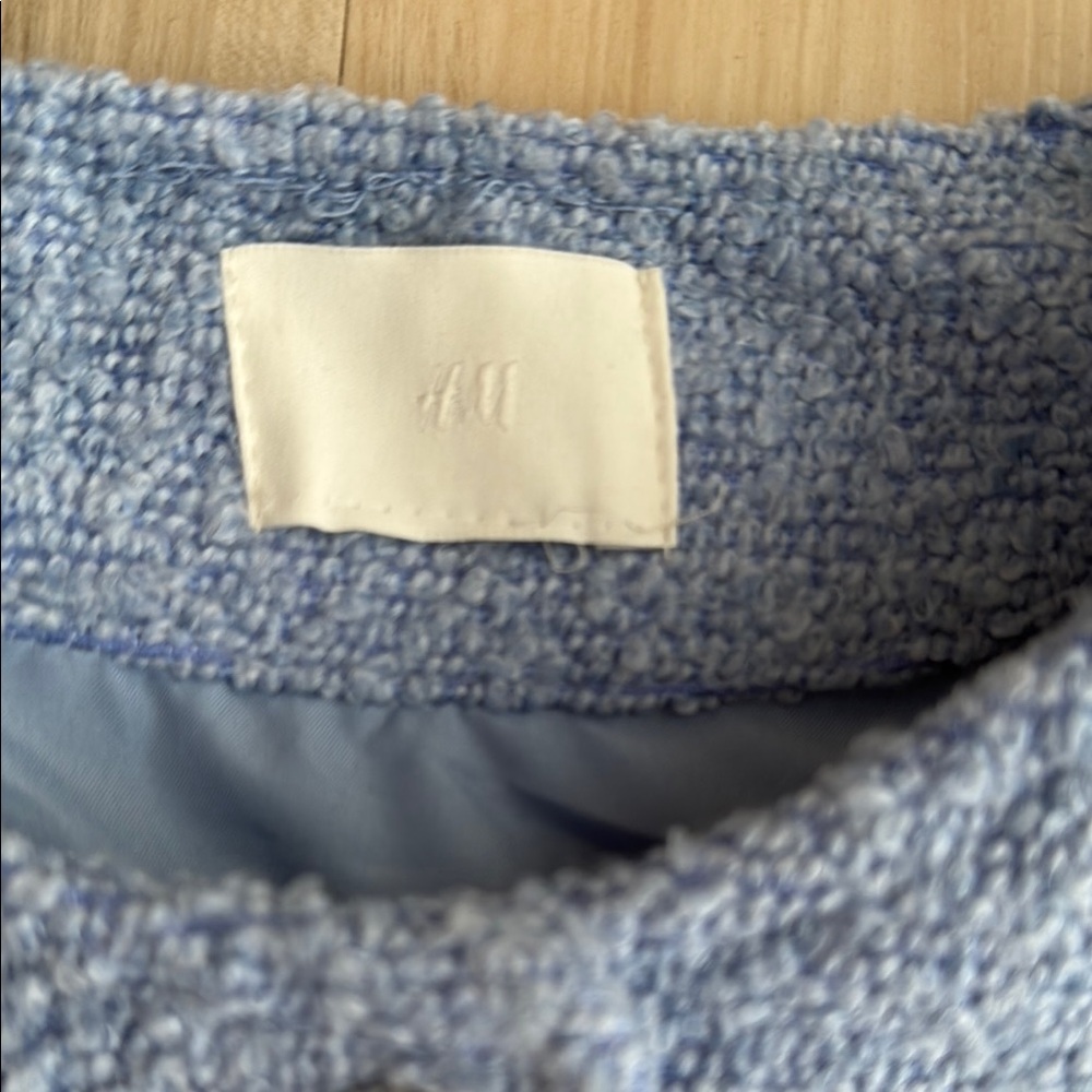 Blue Cropped Button-Up Jacket - Picture 3 of 7